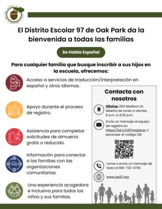CLICK: D97 Welcomes All Families Flyer (Spanish)