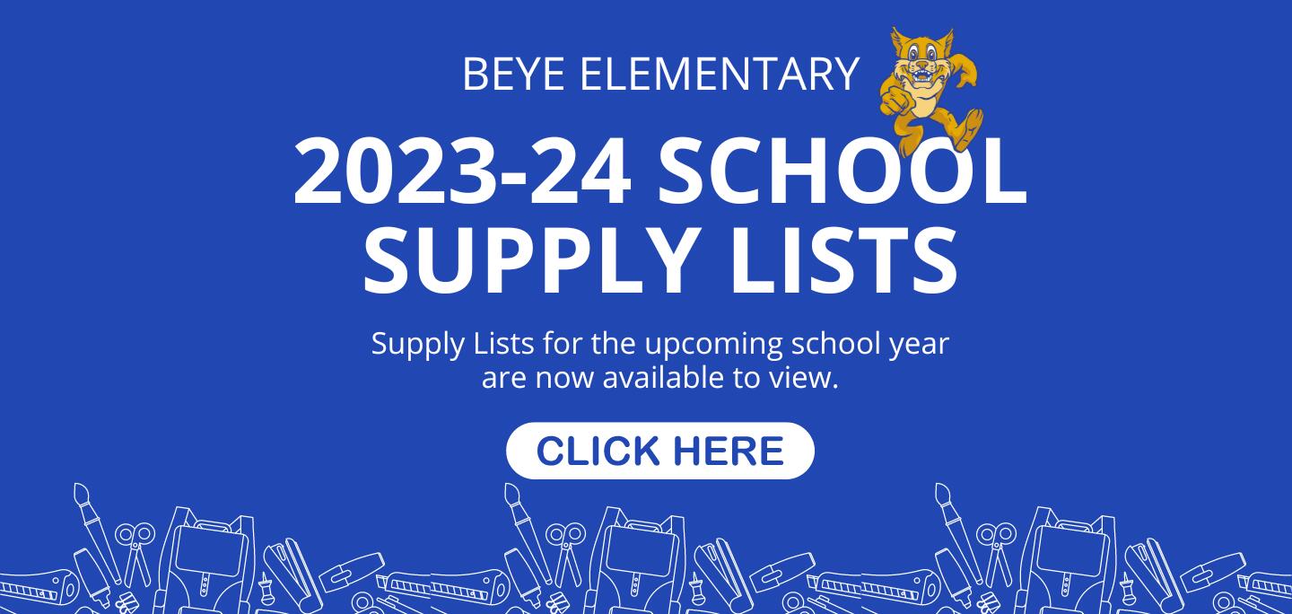 Click here for the 2023-24 Beye School Supply Lists