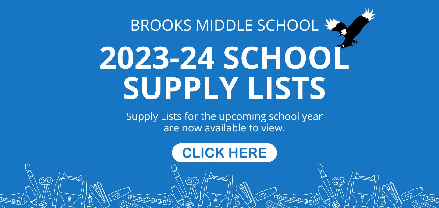 Brooks School Supply Lists for the 2023-24 School Year