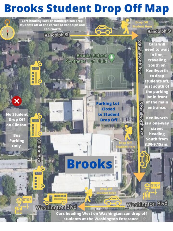 Brooks Student Drop Off Map