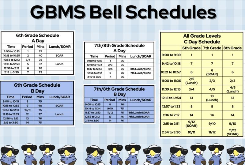 Brooks Middle School Bell Schedule