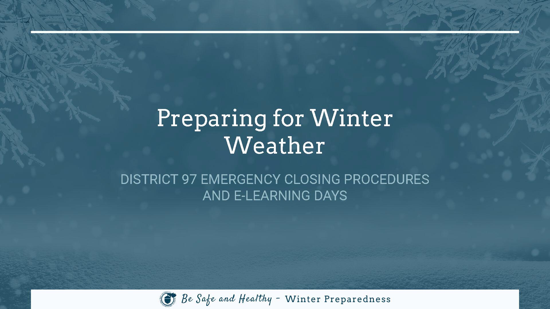 Title page/cover of the "Preparing for Winter Weather" presentation