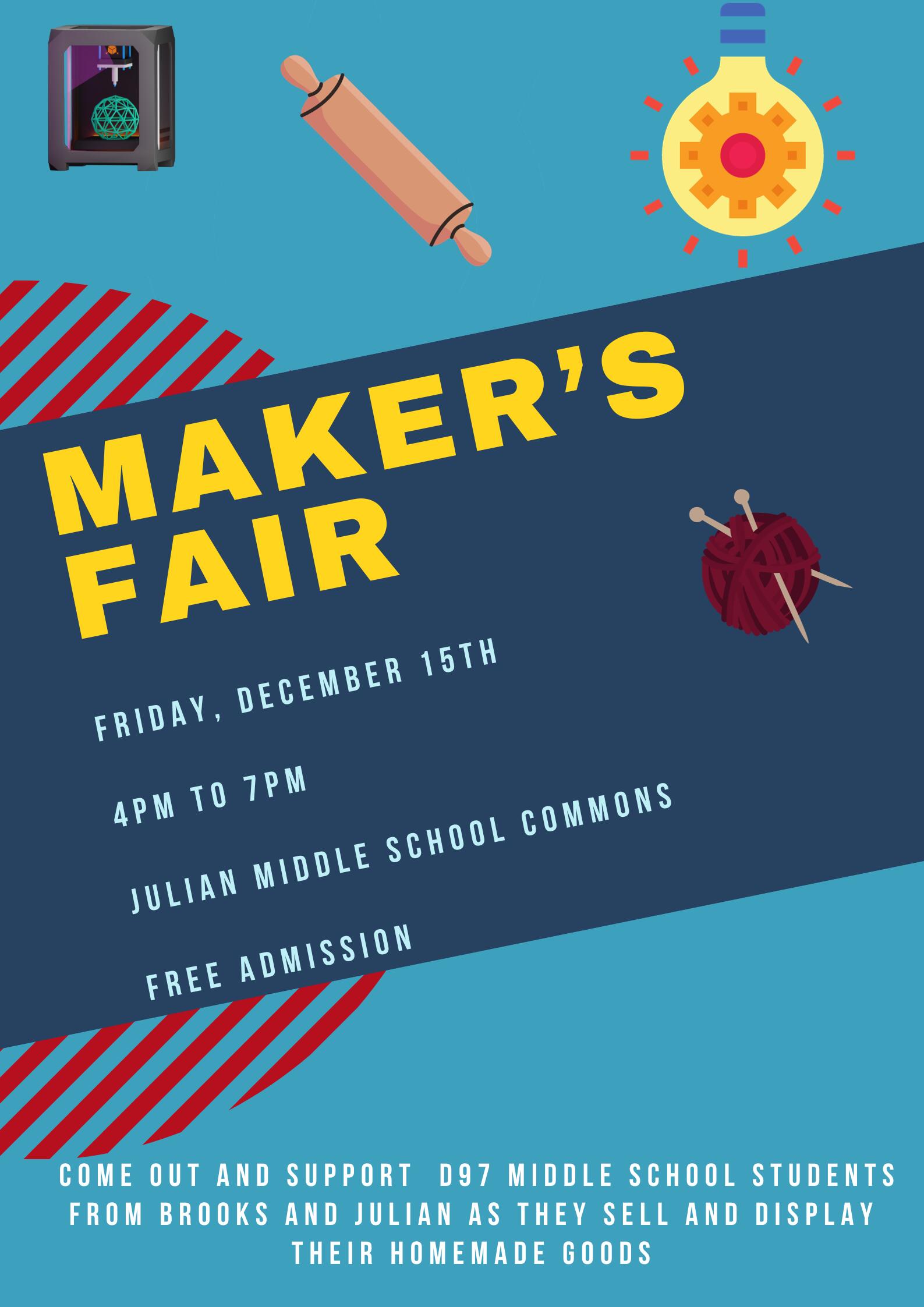 Maker's Fair flyer cover - December 15, 2023