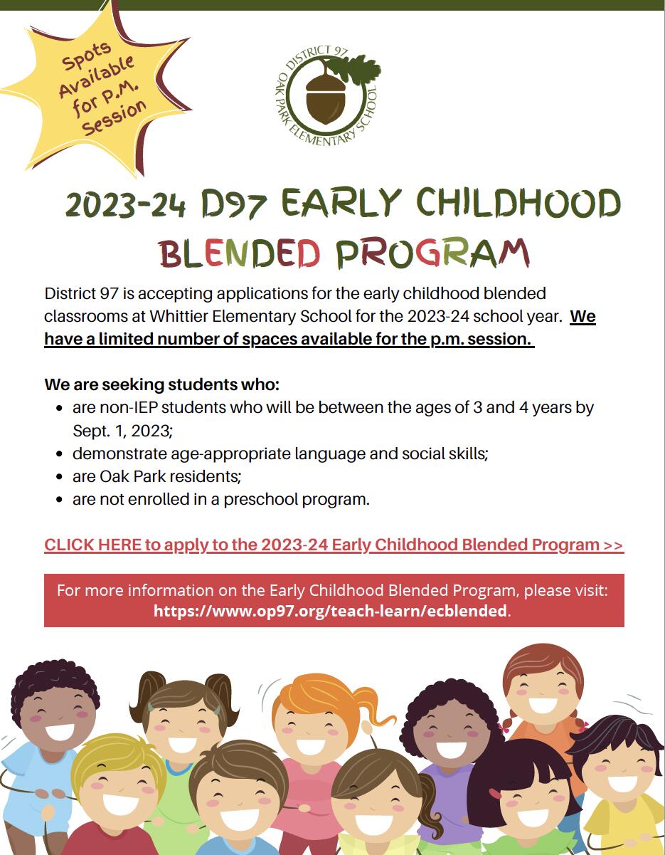 2023-24 District 97 Early Childhood Blended Program