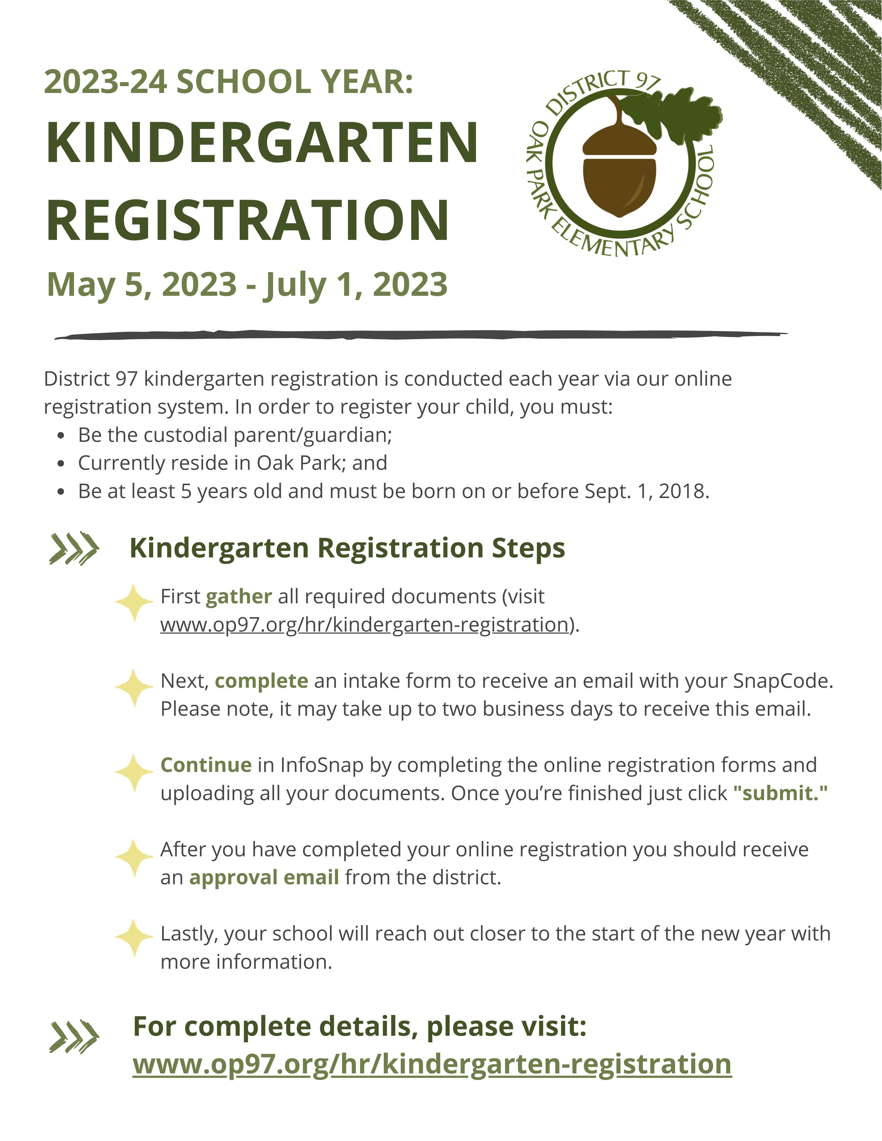 2023-2024 Kindergarten Registration