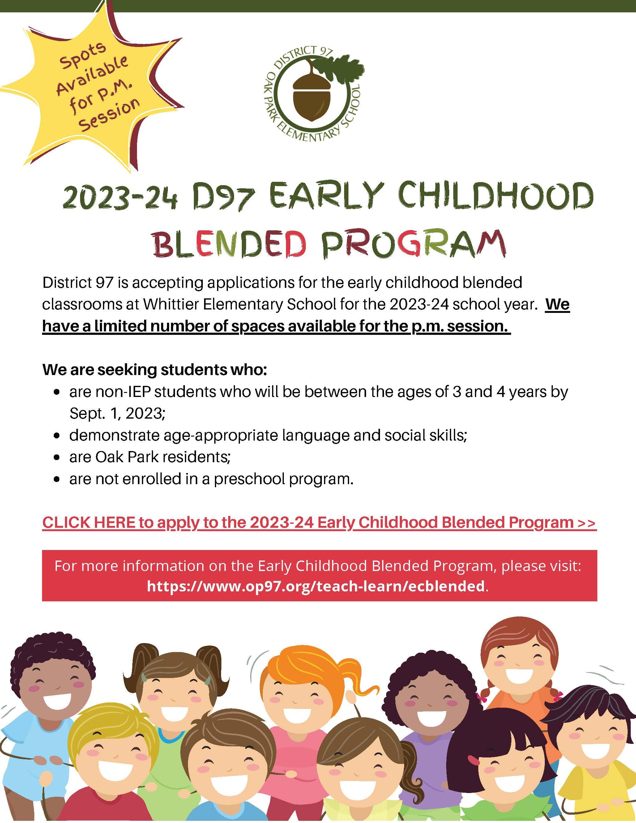Thumbnail of the D97 Early Childhood Blended Program information