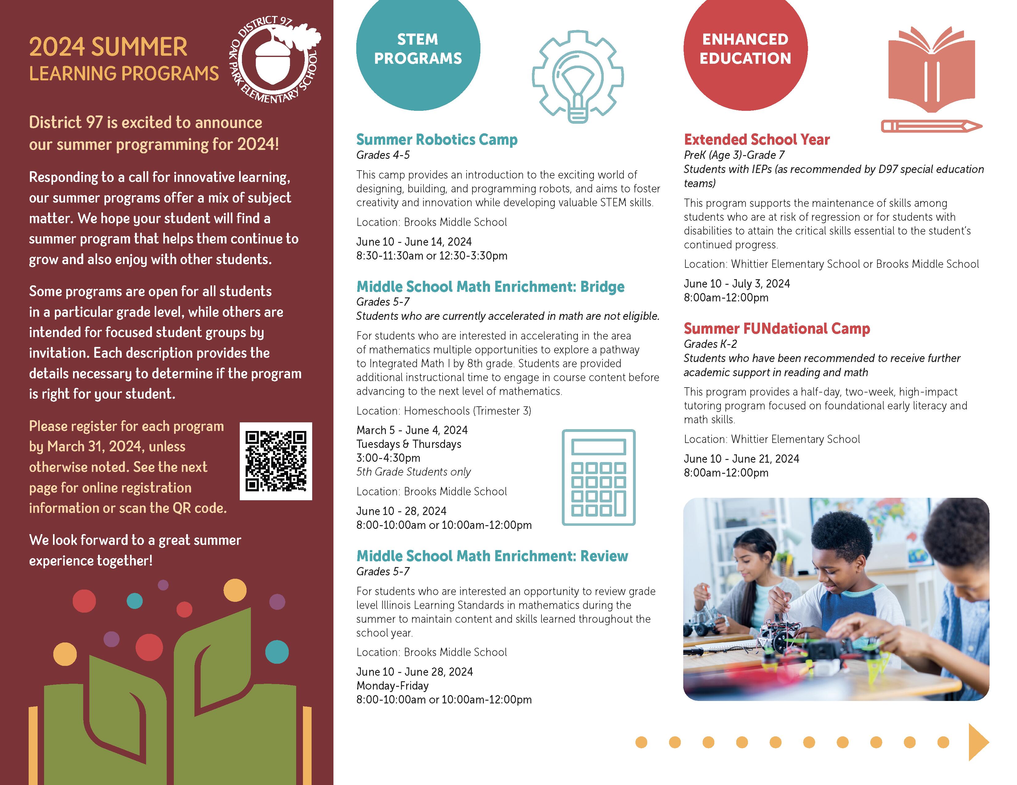 CLICK to view 2024 Summer Learning Programs (English)