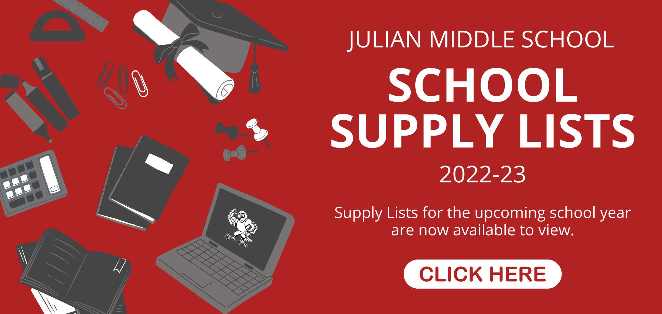 Julian 2022-23 School Supplies List