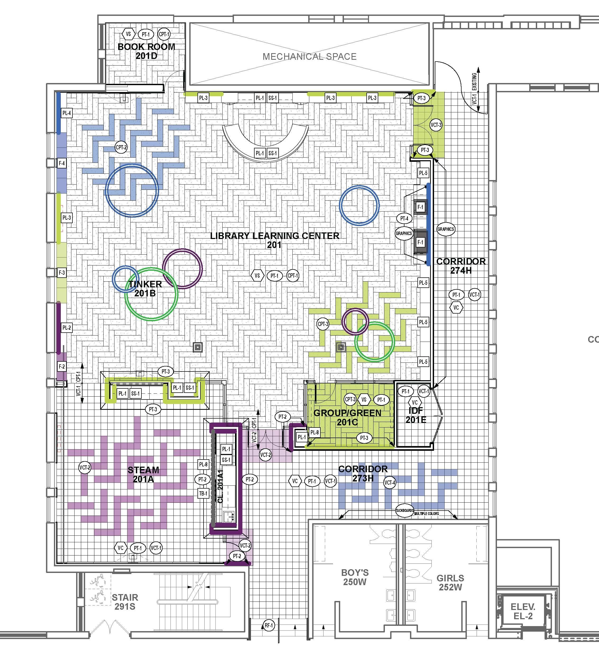 Photo: Floor plan for Summer 2021 construction improvements to Whittier library